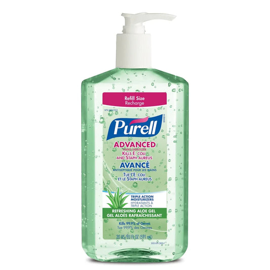 Purell Advanced Hand Sanitizer Refreshing Aloe Gel front package
