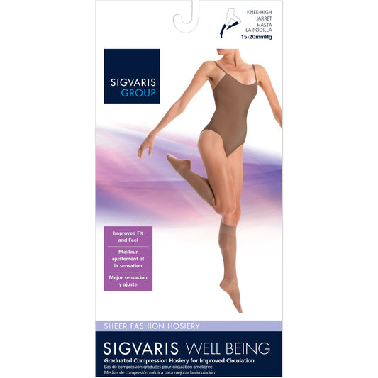 Sigvaris Sheer Fashion Compression Socks, Women, Black - Size B product detail