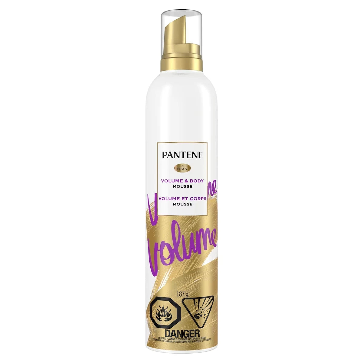 Pantene Pro-V Volume Body Boosting Mousse to Boost Fine, Flat Hair for Maximum Fullness, 187 g product package