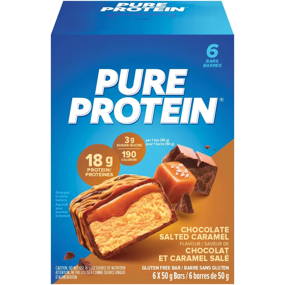 Pure Protein Bars, Chocolate Salted Caramel, Gluten Free Snack Bars front package