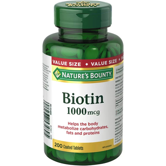 Natures Bounty Biotin, Helps metabolize carbs, fats and proteins, 1000mcg view 2