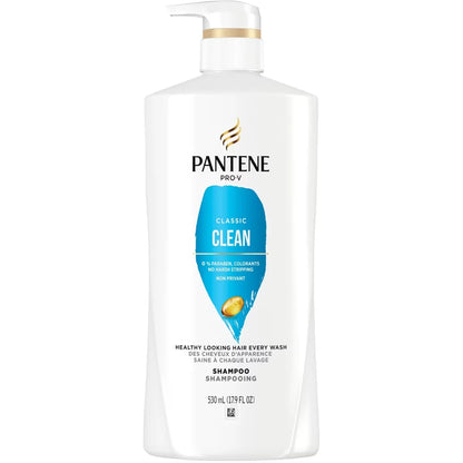 Pantene PRO-V Classic Clean Shampoo, 17.9oz/530mL front package