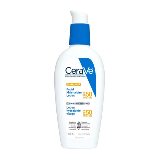 CeraVe AM Face Moisturizer SPF 50, Daily Lotion with UVA+UVB Protection 89 mL product image