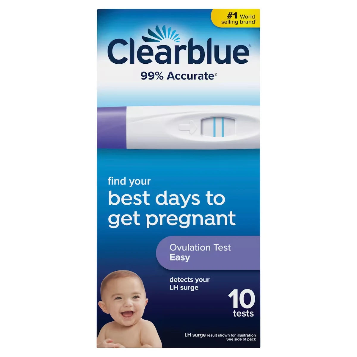 Clearblue Easy Ovulation Predictor Kit, 10 Ovulation Tests product image