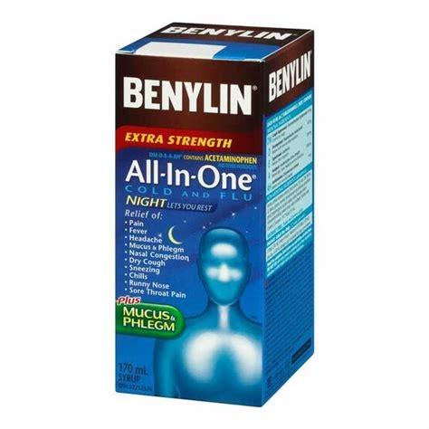 Benylin Extra Strength All-In-One Cough, Cold & Flu plus Mucus & Phlegm Nighttime 170ml
