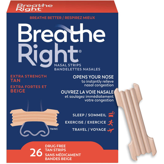 Breathe Right Nasal Strips Extra Strength Tan 8ct 8 count
