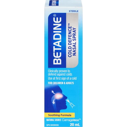 Betadine Cold DefenceTM Nasal Spray front package