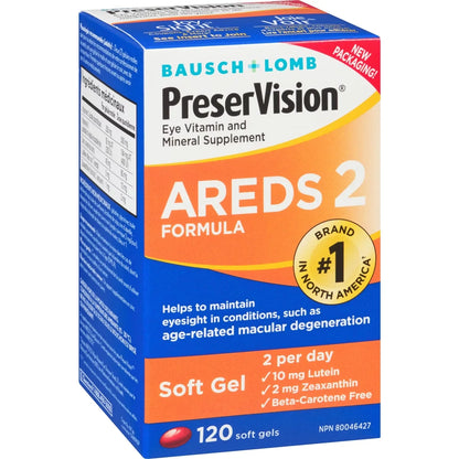 PreserVision Eye Vitamin & Mineral Supplements AREDS 2 Formula 120 Soft Gels product detail