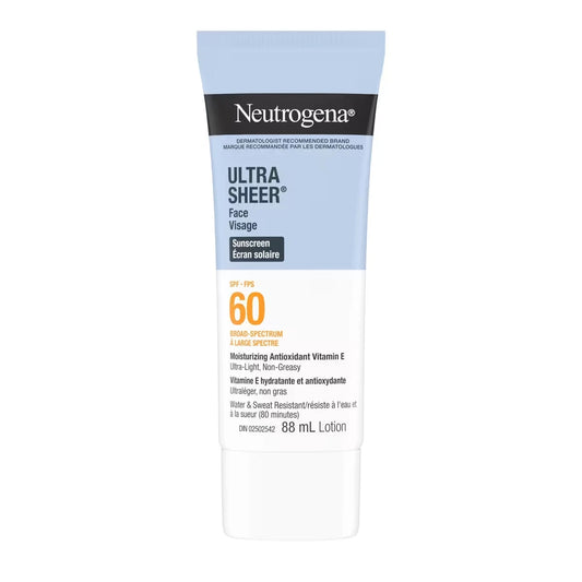 Neutrogena Ultra Sheer Face Sunscreen SPF 60 front package