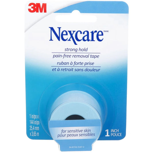 Nexcare Strong Hold, Pain Free, Gentle Removal Tape SST-1-CA, 1 in x 4 yd (25.4 mm x 3.7 m), 1/Pack front package