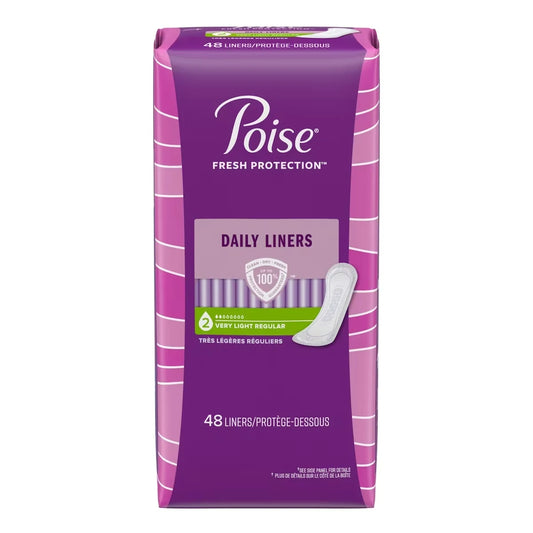 Poise Daily Incontinence Panty Liners, Very Light Absorbency, Regular product detail