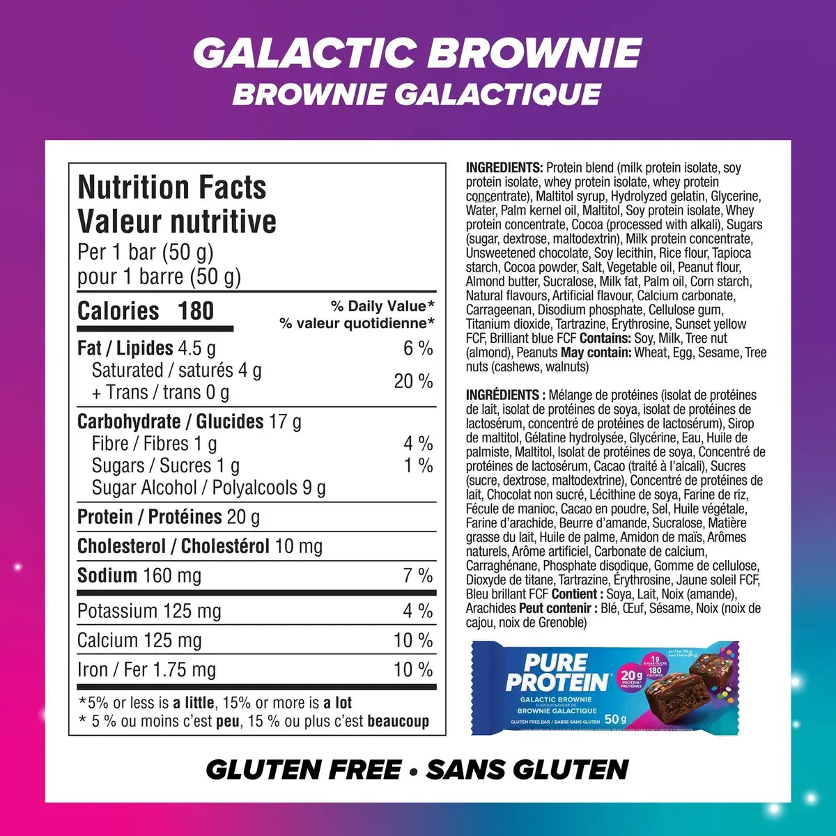 Pure Protein Galactic Brownie Bar 6 Bars x 50 g product detail