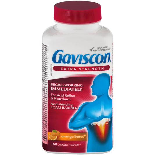 Gaviscon Extra Strength Chewable Foamtabs Orange Burst front package