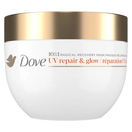 Dove Radical Recovery 10-in-1 Hair Mask Deep recovery from 99% of UV hair damage*with repeated system use front package