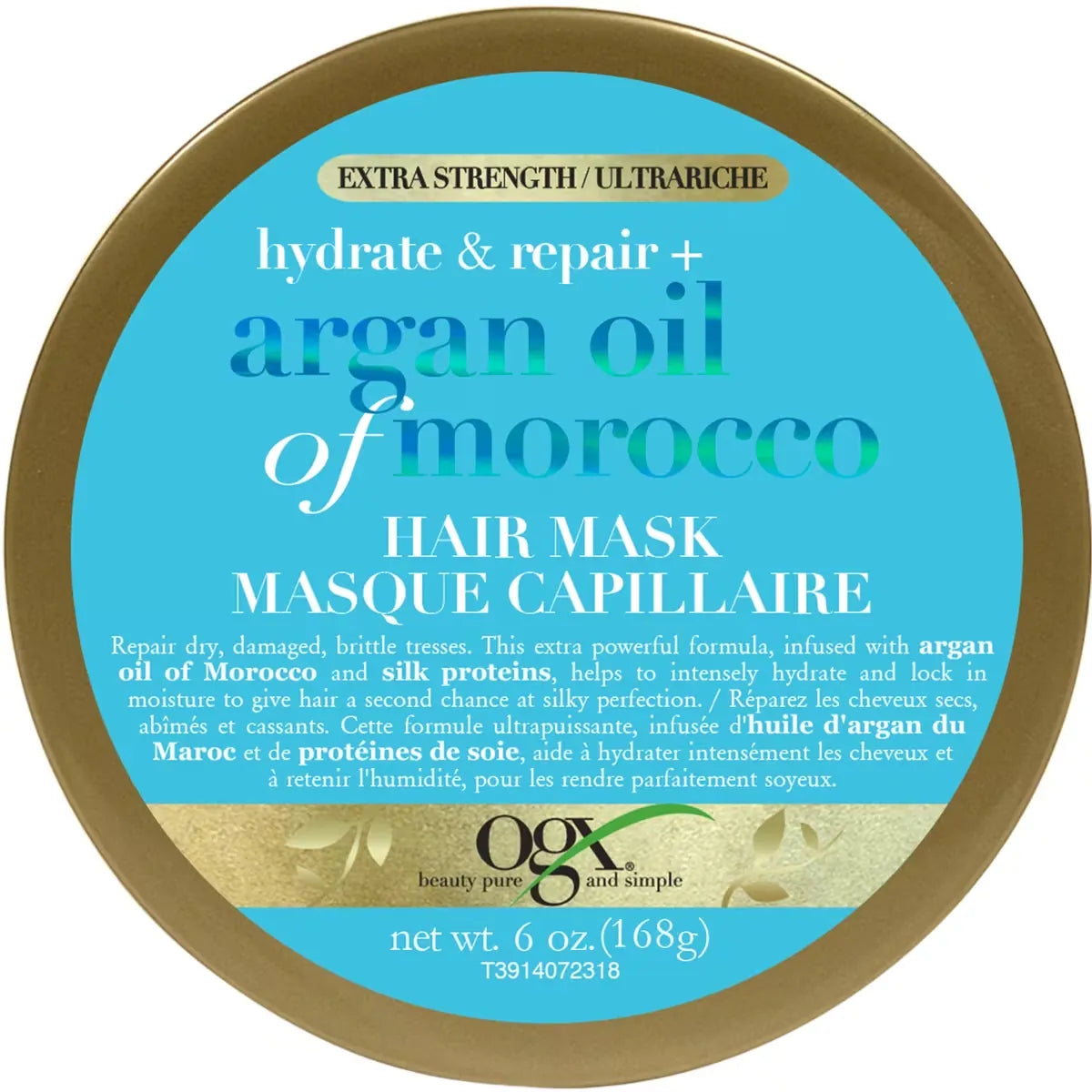 OGX Extra Strength Hydrate & Repair + Argan Oil of Morrocco Hair Mask front package