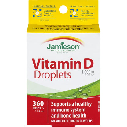 Jamieson Vitamin D 1,000 IU Higher Potency Droplets front package