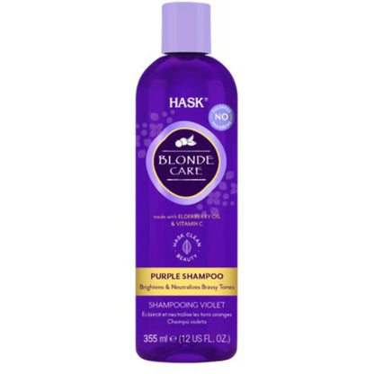 HASK Blonde Care Purple Toning Shampoo front package