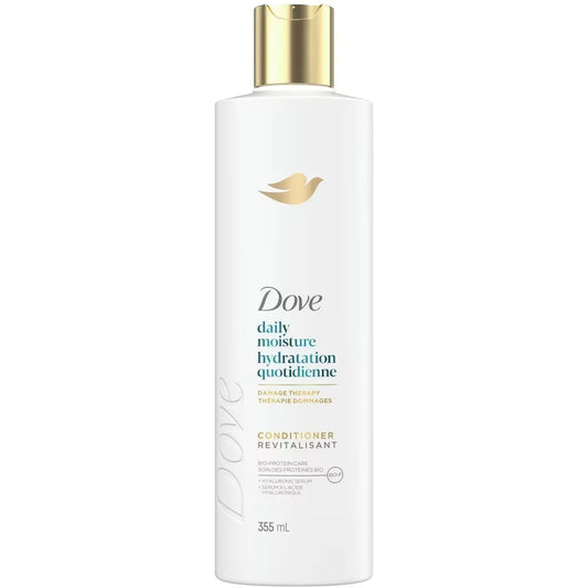 Dove Daily Moisture Conditioner for Dry Hair, with Liquid Bio-Protein and Hyaluronic Serum, 355 ML front package