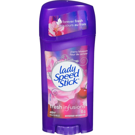 Lady Speed Stick Fresh Infusions Antiperspirant Deodorant Invisible Solid, Cherry Blossom front package
