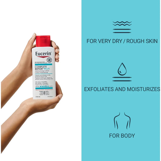 Eucerin Complete Repair Plus Moisturizing Body Lotion for Very Dry and Rough Skin product package