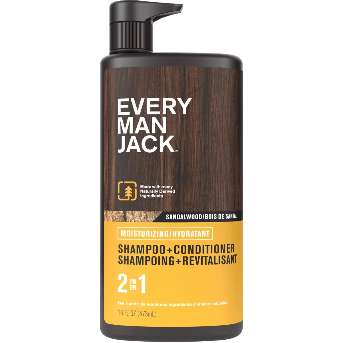 Every Man Jack 473ml 2in1 Shampoo Sandalwood front package