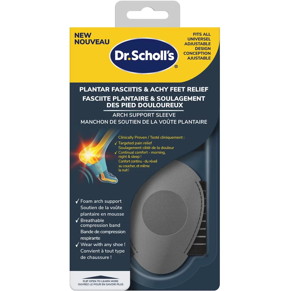 Dr. Scholl's Plantar Fasciitis & Achy Feet Relief Arch Support Sleeve, Unisex product image