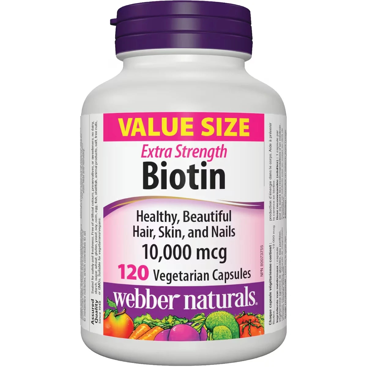 Webber Extra Strength Biotin 10,000 mcg front package
