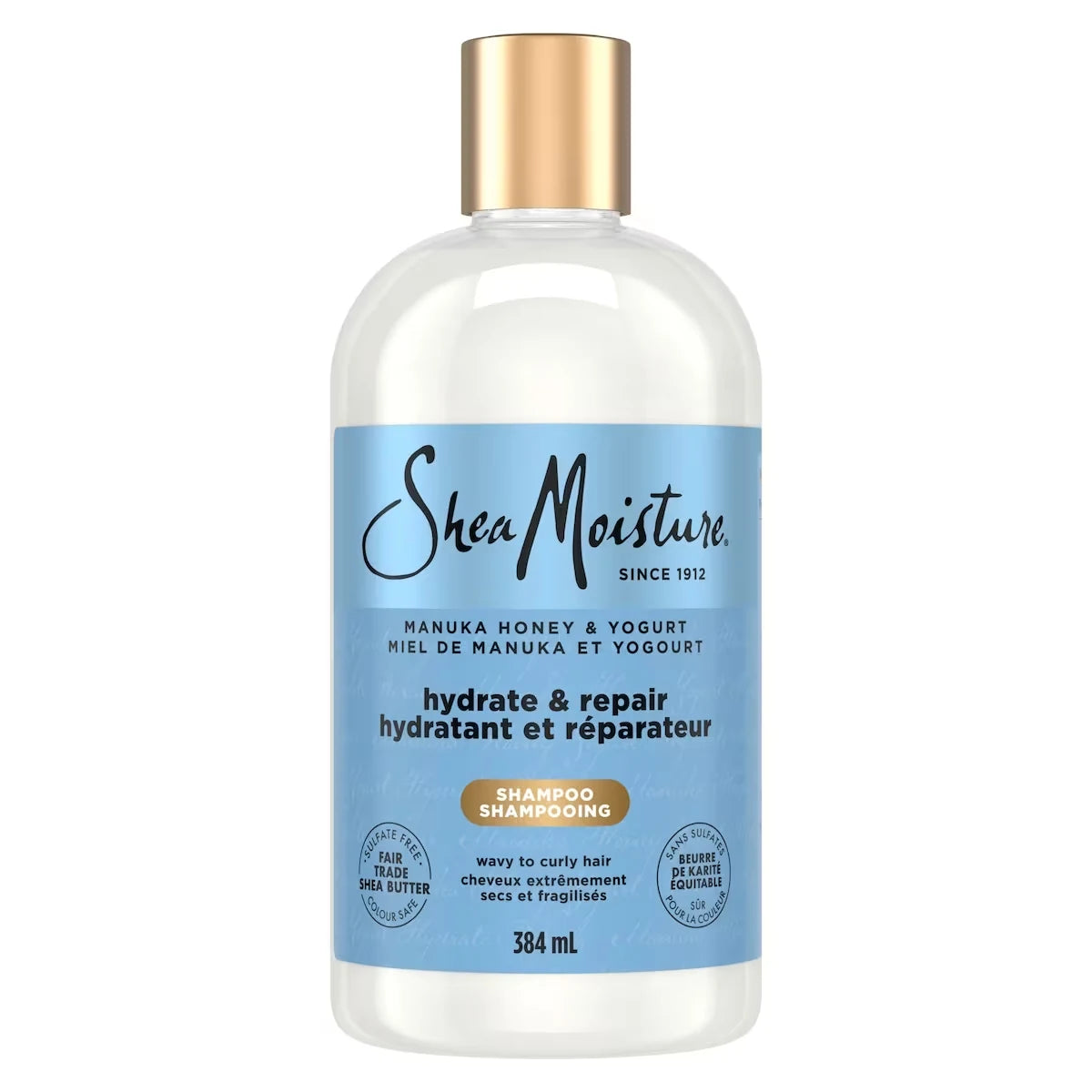 Shea Moisture SheaMoisture Manuka Honey & Yogurt Hydrate & Repair Sulfate-Free Shampoo for Damaged Wavy & Curly hair front package