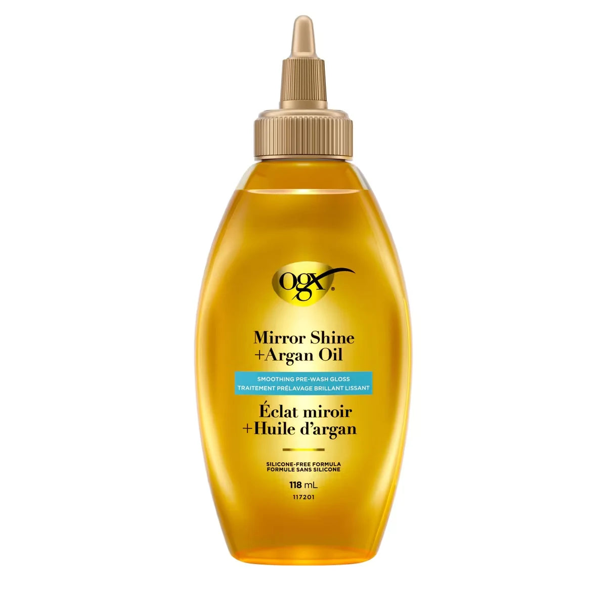 OGX Mirror Shine + Argan Oil Smoothing Pre-Wash Gloss, 118 mL product image