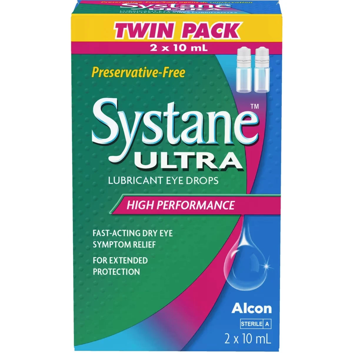 Systane Ultra Preservative Free Lubricant Eye Drops Twin Pack front package