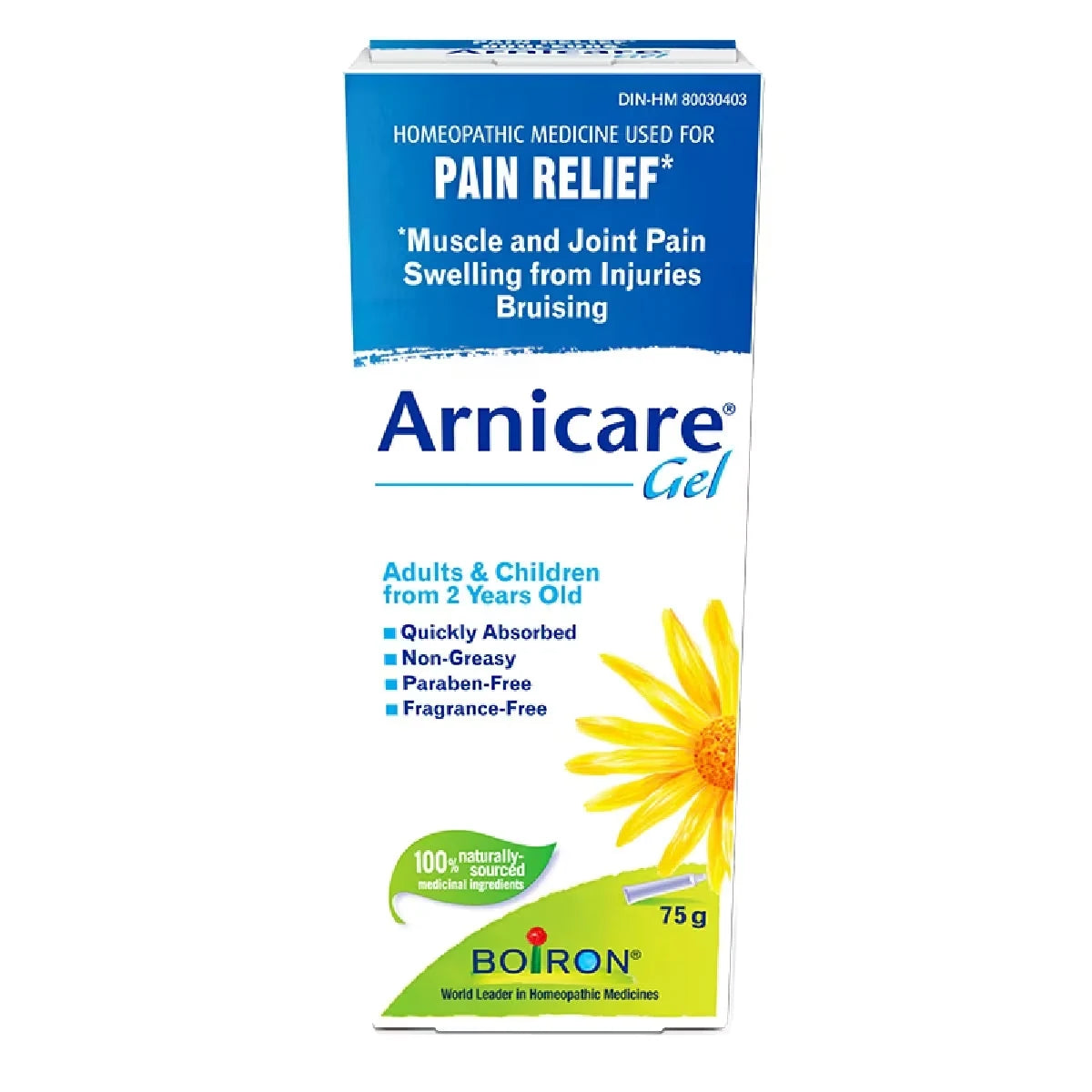 Boiron Arnicare Gel Relieves Muscle and Joint Pain, and Treats Bruises and Bumps product package