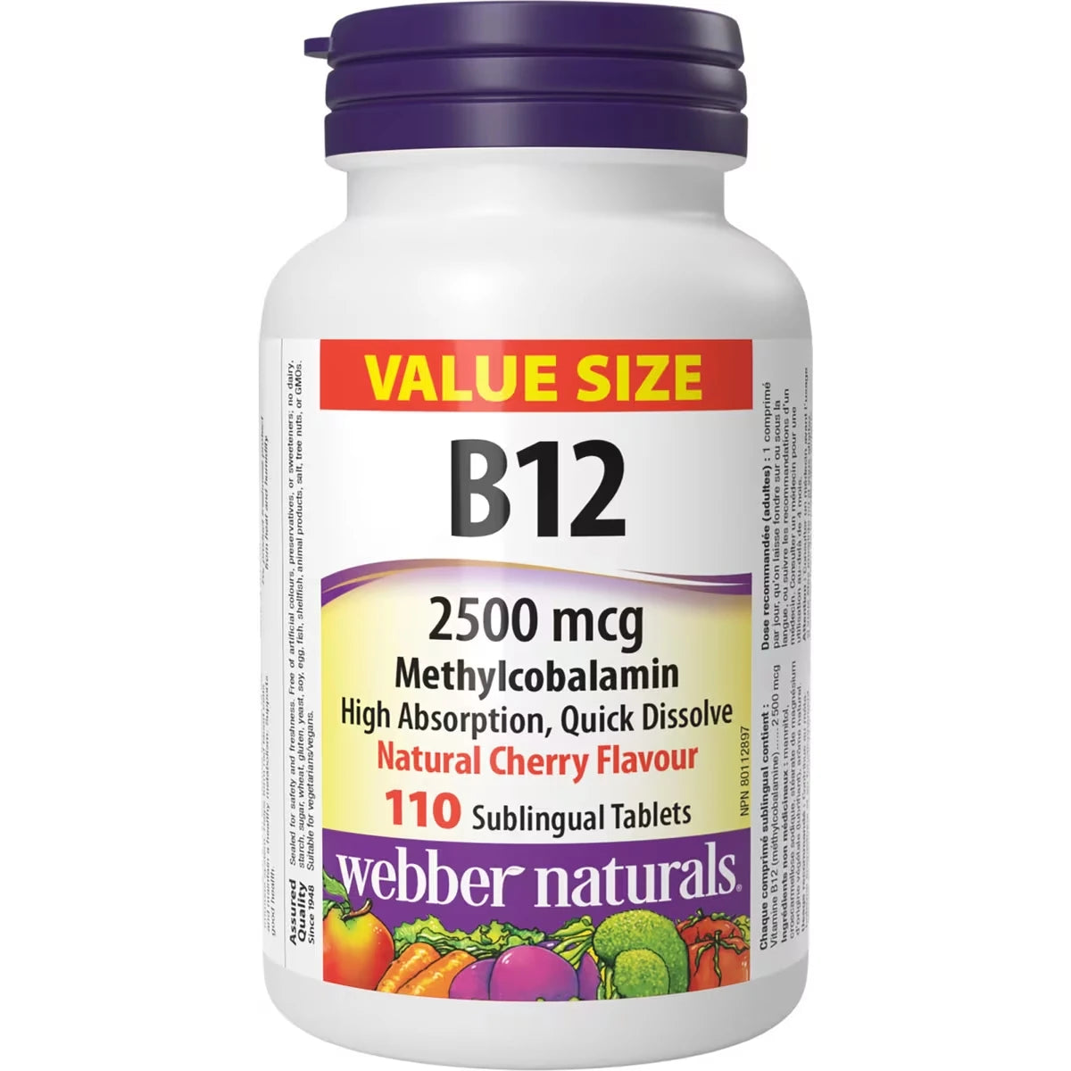Webber Vitamin B12 Methylcobalamin 2500 mcg front package