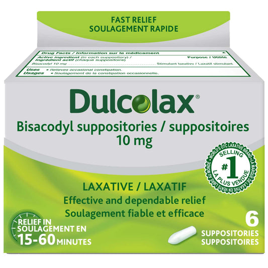 Dulcolax 10 mg Suppositories, 6 Count