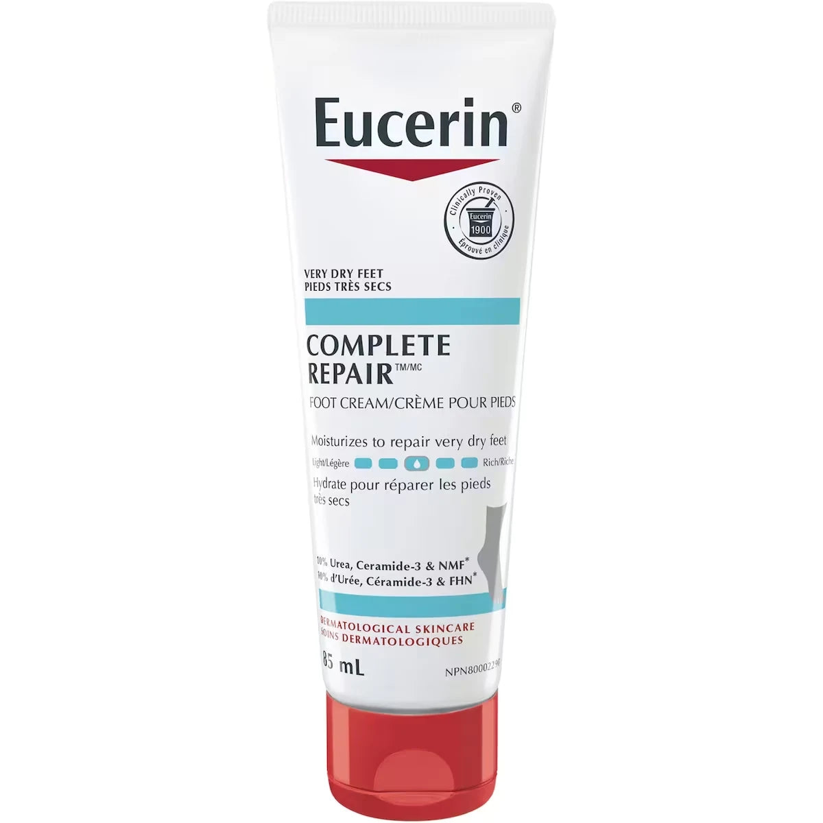 Eucerin Complete Repair Daily Moisturizing Foot Cream for Very Dry, Rough Skin 85 mL product image