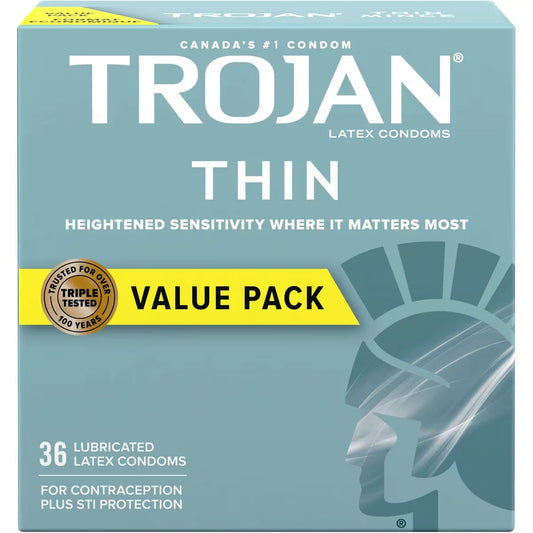 Trojan Thin Lubricated Condoms front package