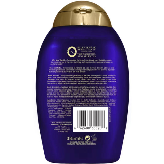 OGX Blonde Enhanced + Purple Toning Shampoo, Blonde-Toning to Personalize Your Blonde product detail