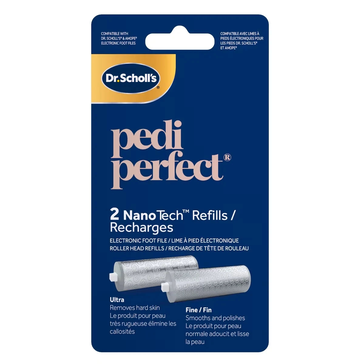 Dr. Scholl's NanoTech Roller Replacement Heads for Pedi Perfect Pro Electronic Foot File product package