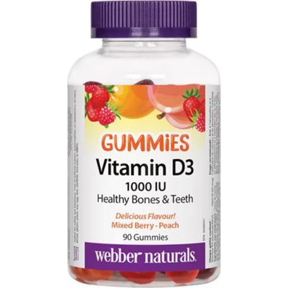 Webber Vitamin D3 1000 IU Mixed Berry · Peach front package