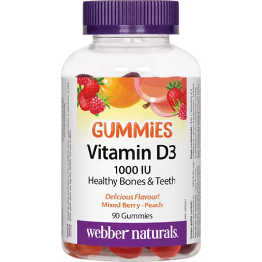 Webber Vitamin D3 1000 IU Mixed Berry · Peach front package