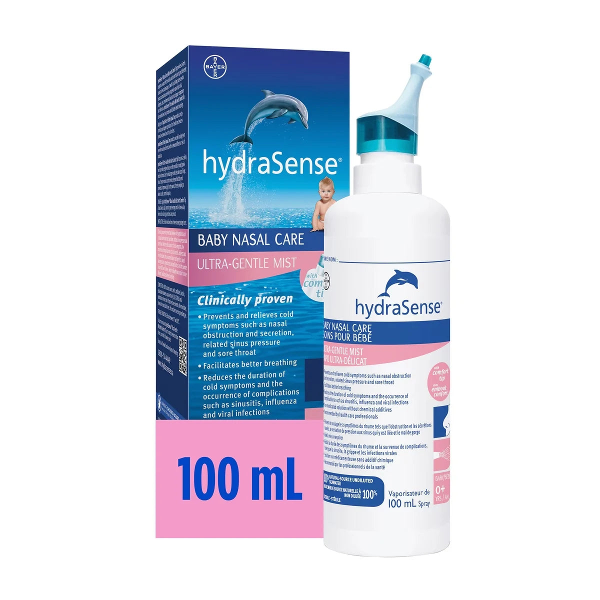 Hydrasense Ultra-Gentle Mist Nasal Spray, Baby Nasal Care, 100% Natural Sourced Seawater, Preservative-Free, 100 mL product image
