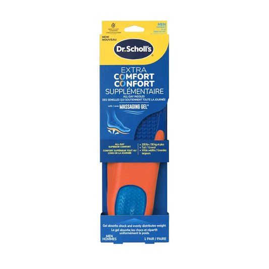 Dr. Scholl's Extra Comfort All-Day Insoles with Massaging Gel, Mens Size 8-14 product image