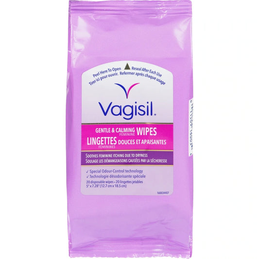 Vagisil Gentle & Calming Feminine Wipes (Pouch) front package