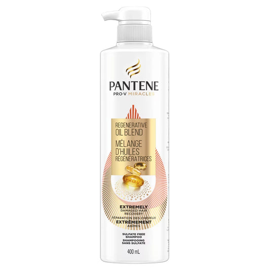 Pantene Pro-V Miracles Extreme Damage Care Regenerative Oil Blend Sulfate Free Shampoo front package