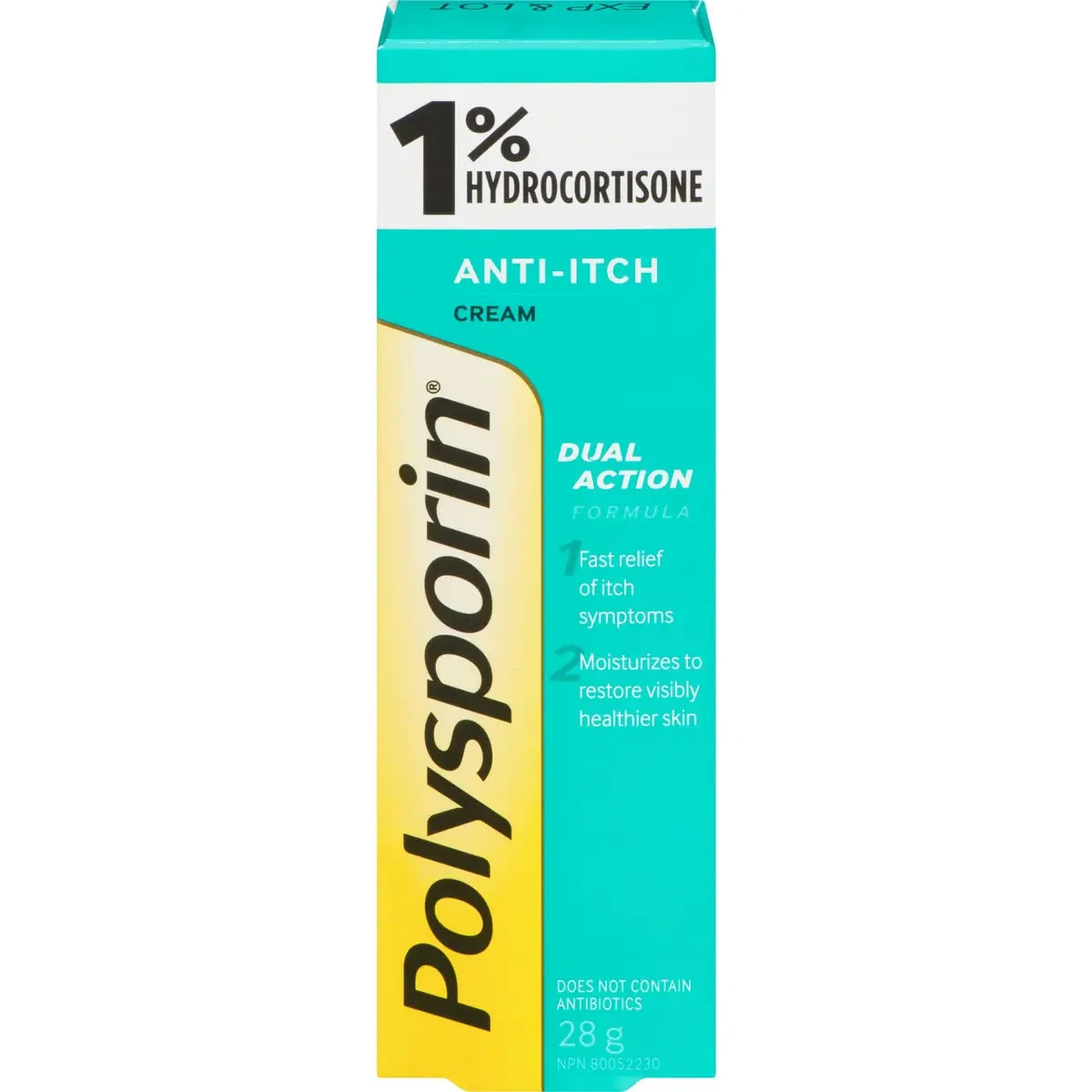 Polysporin 1% Hydrocortisone Anti Itch Cream 28 g front package