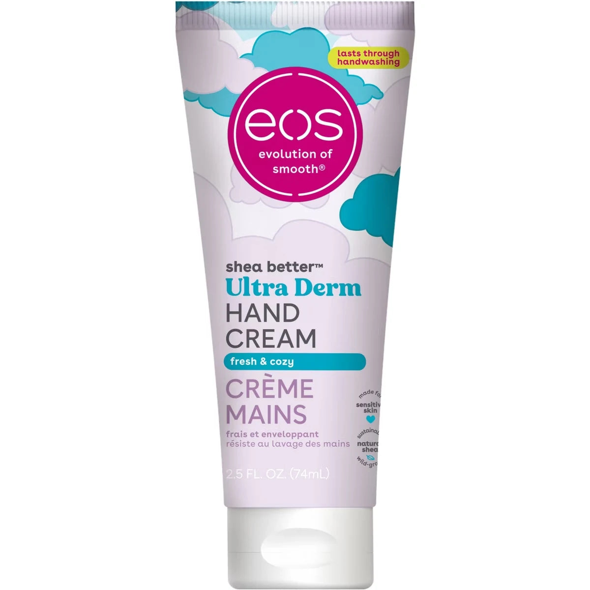 eos Shea BetterTM Ultra Derm Hand Cream, Fresh & Cozy front package