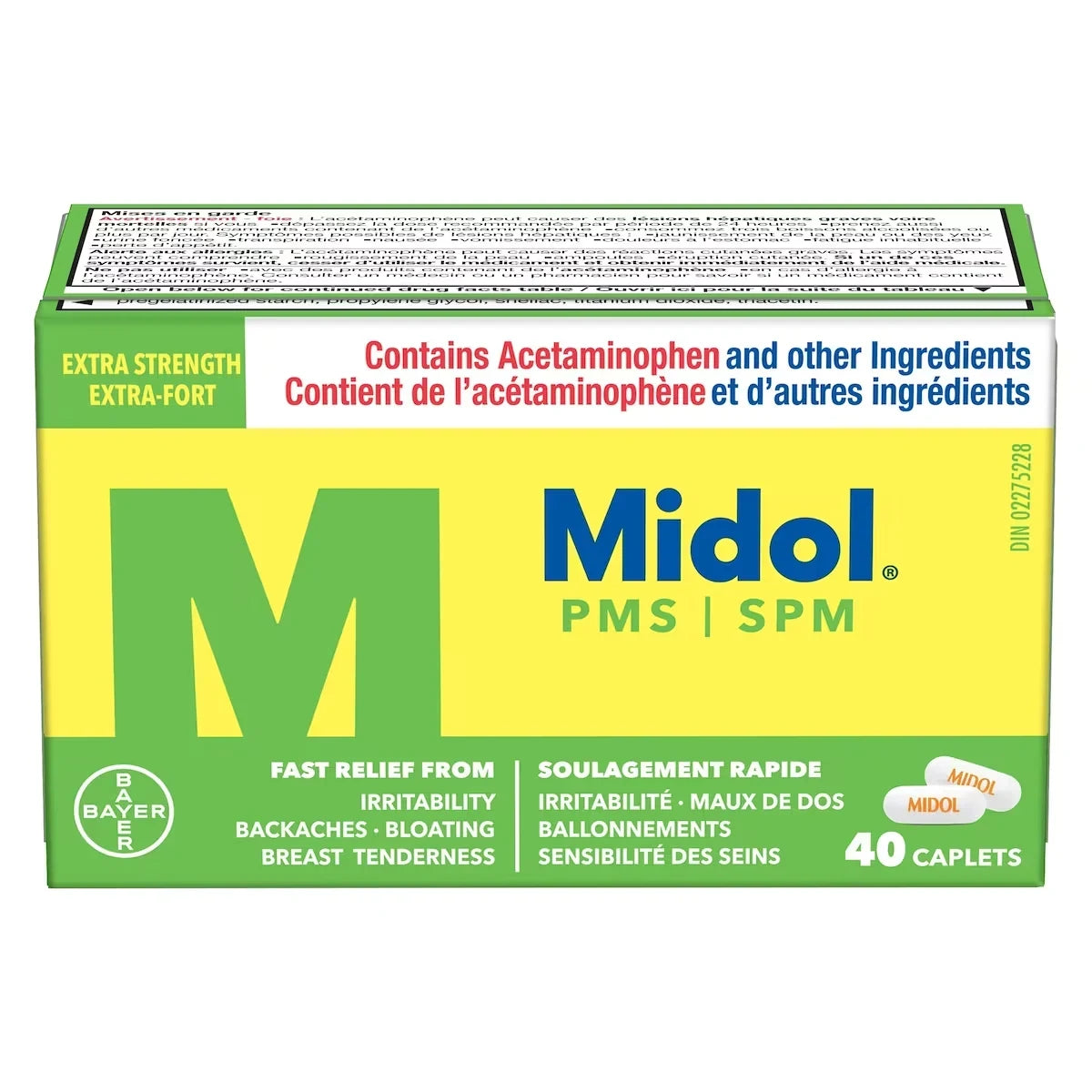 Midol PMS Caffeine-Free, 40 caplets product package