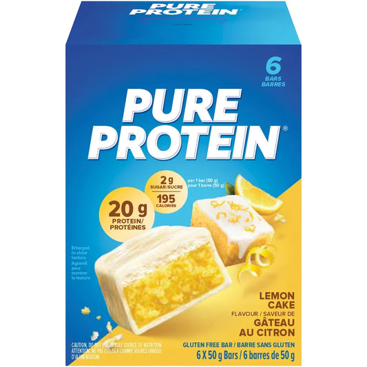 Pure Protein Gluten Free Bar Lemon Cake Flavour Bars 6 x 50 g front package