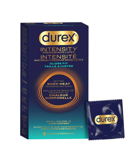 Durex Non Latex Condoms - Close Fit Intensity 8ct 8 count front package