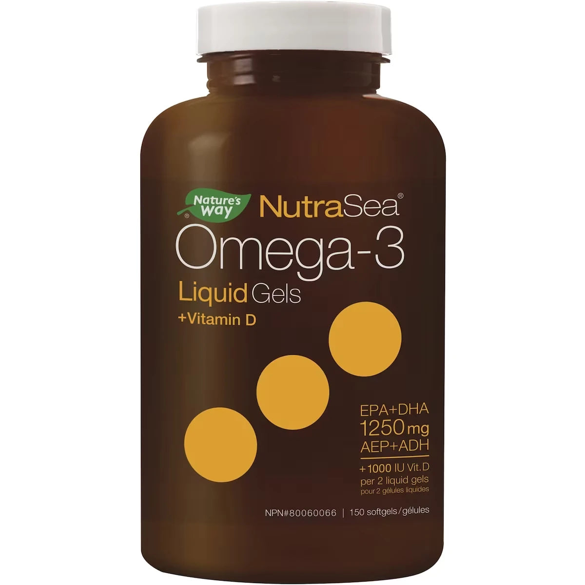 Nature's Way NutraSea+D Omega-3 Liquid Gels, Fresh Mint front package