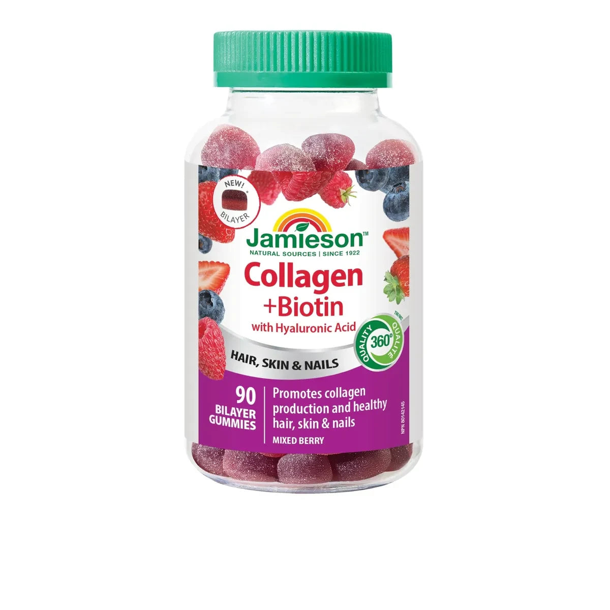 Jamieson Collagen + Biotin with Hyaluronic Acid Bilayer Gummies front package